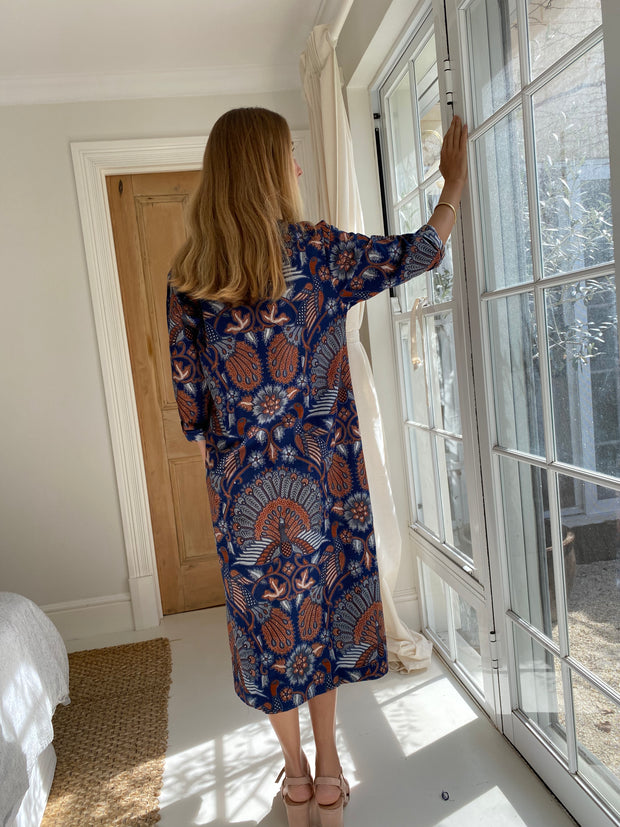 Amira Kaftan in the Bluebird Batik Print