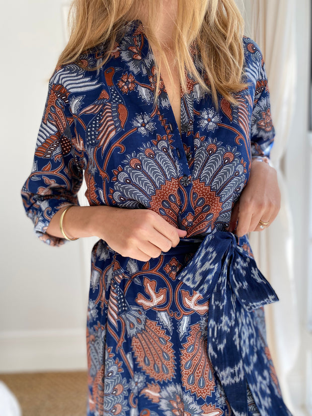 Amira Kaftan in the Bluebird Batik Print