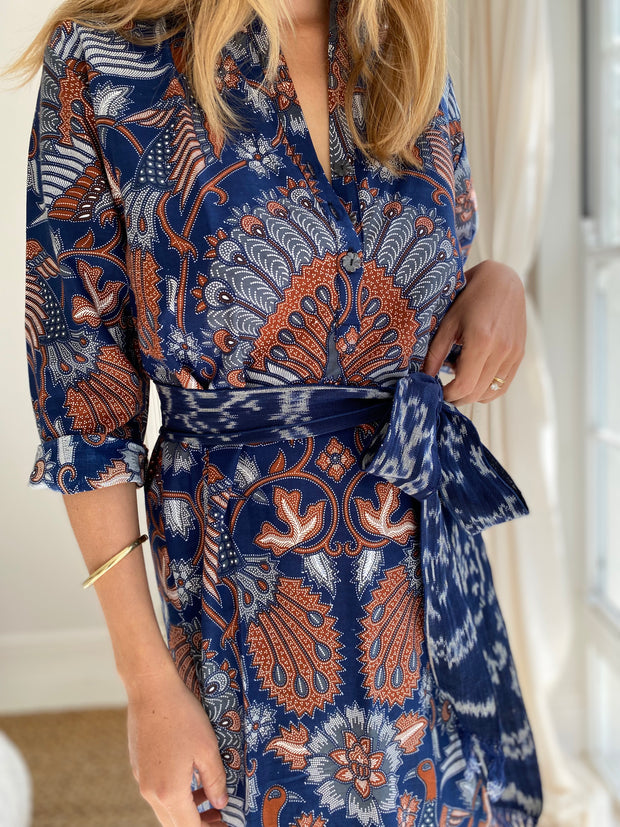 Amira Kaftan in the Bluebird Batik Print