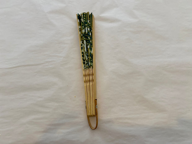 Batik Fabric Hand held fan 38cm Jungle Green