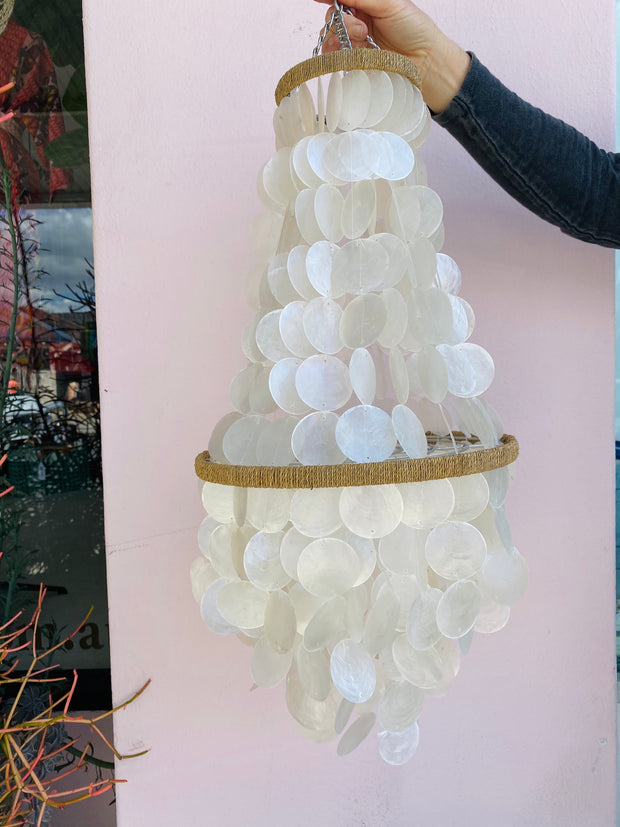 Shell Chandelier Small in Vintage 60's Capiz Shell