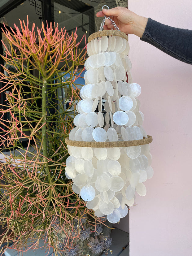 Shell Chandelier Small in Vintage 60's Capiz Shell