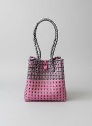 Medium Beach Tote in Pink & Silver