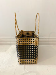 Large Beach Tote in Black & Gold