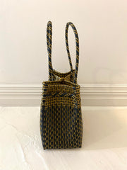Medium Beach Tote in Black & Brass