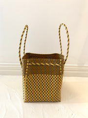 Large Square Beach Tote in Tan
