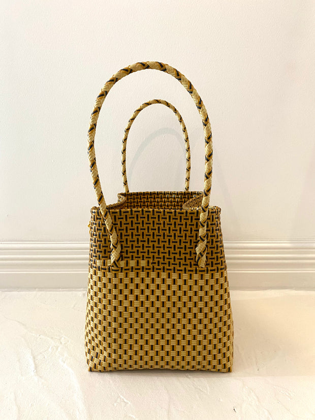 Large Square Beach Tote in Tan