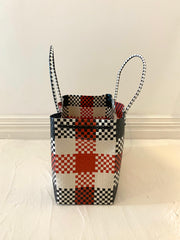 Large Beach Tote in Red Checker