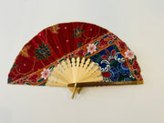 Batik Fabric Hand held fan 28cm