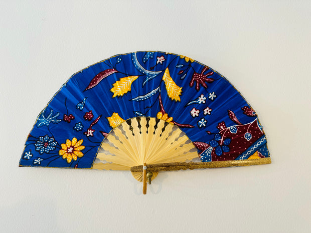 Batik Fabric Hand held fan 28cm