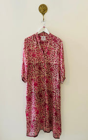 Pre Order Belize Silk Shirt Dress in Cherry Blossom