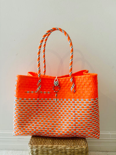 Orange Fluro Basket Tote