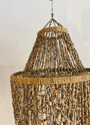 Shell Chandelier Chocolate Brown Tier Drape