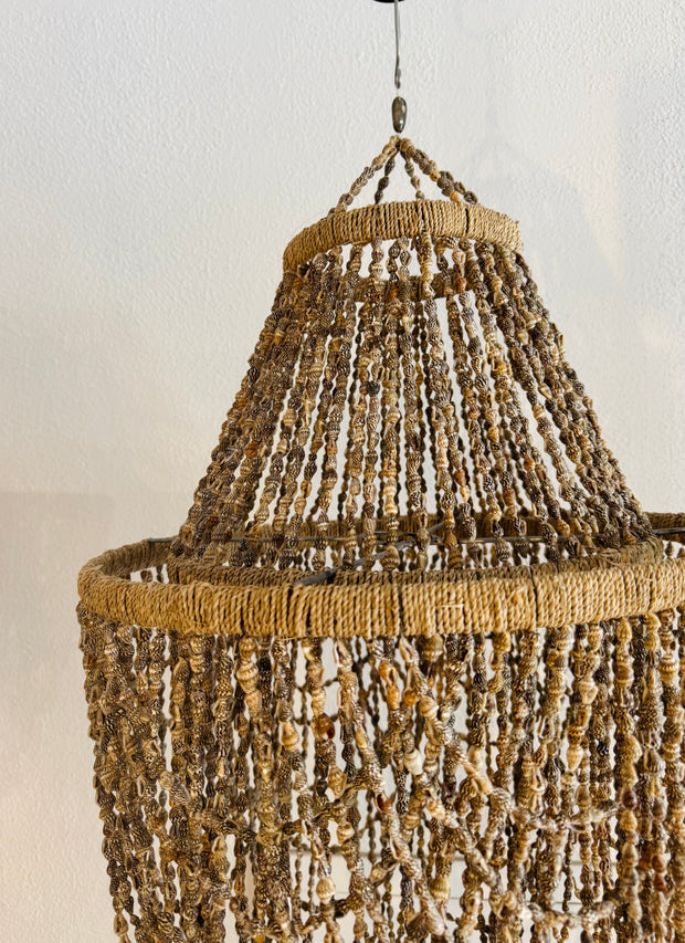 Shell Chandelier Chocolate Brown Tier Drape