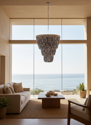 Shell Chandelier Black Pearl Tier Drape