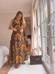 The Laurent Batik Maxi Skirt in Blackbird