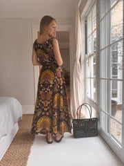 The Laurent Batik Maxi Skirt in Blackbird