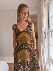 The Laurent Batik Maxi Skirt in Blackbird