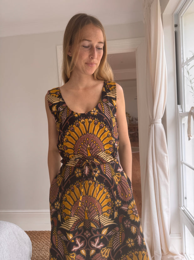 The Laurent Batik Maxi Skirt in Blackbird