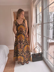The Laurent Batik Maxi Skirt in Blackbird