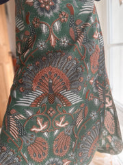 Batik Midi Skirt in Greenbird