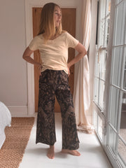 Batik Palazzo Pant in Black and Gold