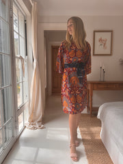Porto Midi Kaftan in Flaming Peacock