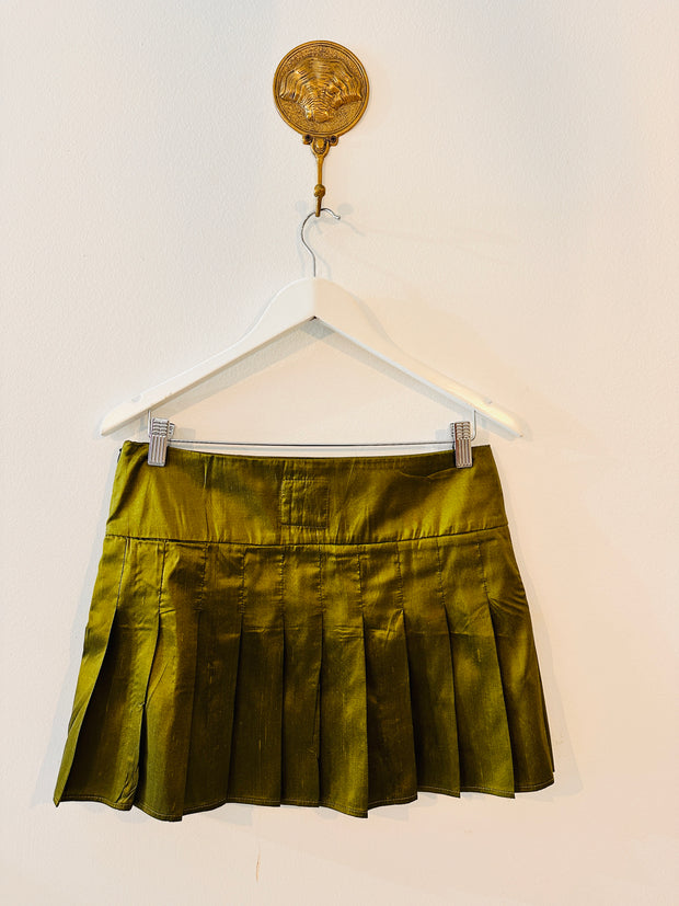 Green Silk Tennis Skirt