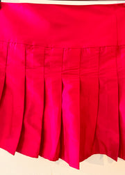 Hot Pink Silk Tennis Skirt