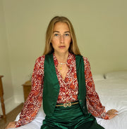 Waistcoat in Emerald Silk