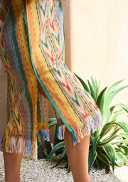 Ponza Island Dress in Rainbow Ikat