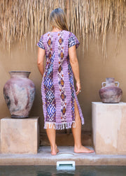 Ponza Island Dress in Purple Ikat