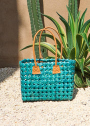Palm Basket in Turquoise
