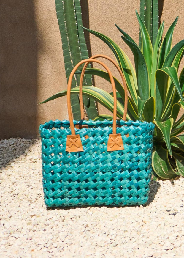 Palm Basket in Turquoise
