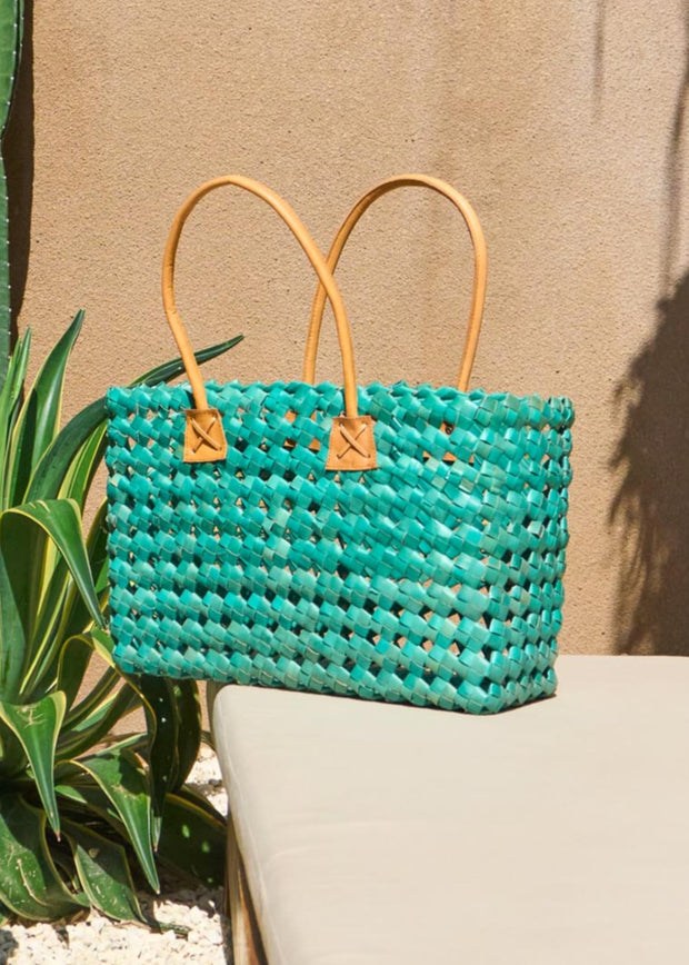 Palm Basket in sea green