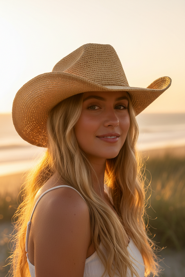 Iridescent Sea Raffia Hat Plain