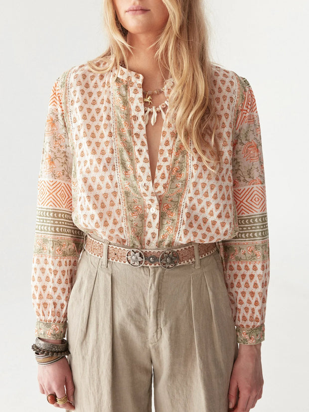 MAISON HOTEL Vera Blouse In Light Forest