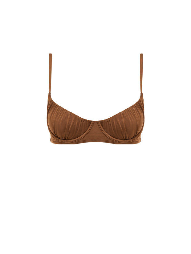 Peony Swimwear Ruched Cup Balconette in Maple Iridescent Sea Fremantle