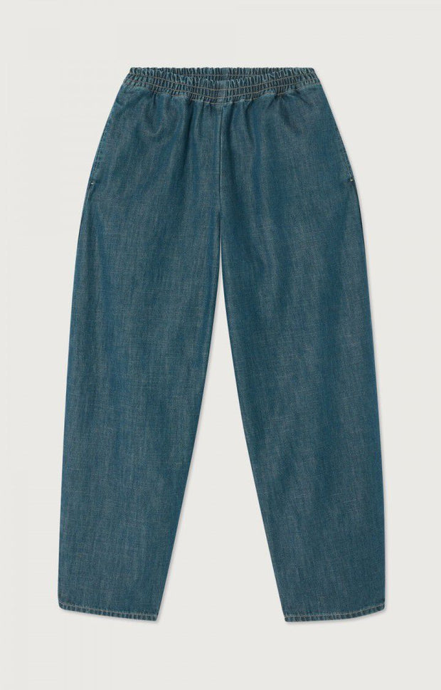 American Vintage OZYR Pants in Medium Green Caste /Blue