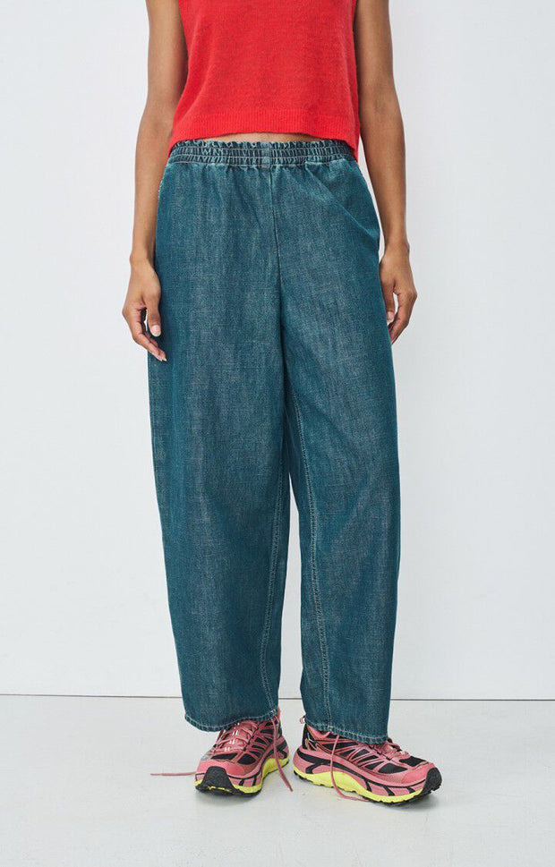 American Vintage OZYR Pants in Medium Green Caste /Blue iridescent Sea Perth Fremantle