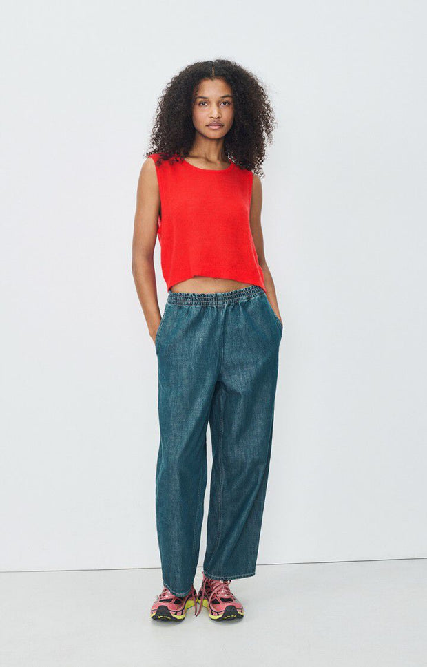 American Vintage OZYR Pants in Medium Green Caste /Blue iridescent Sea Fremantle Perth