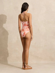 Peony Swimwear Ruched Vacation One Piece in Paloma