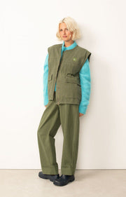 American Vintage Rygybay Pants in Khaki Iridescent Sea Perth