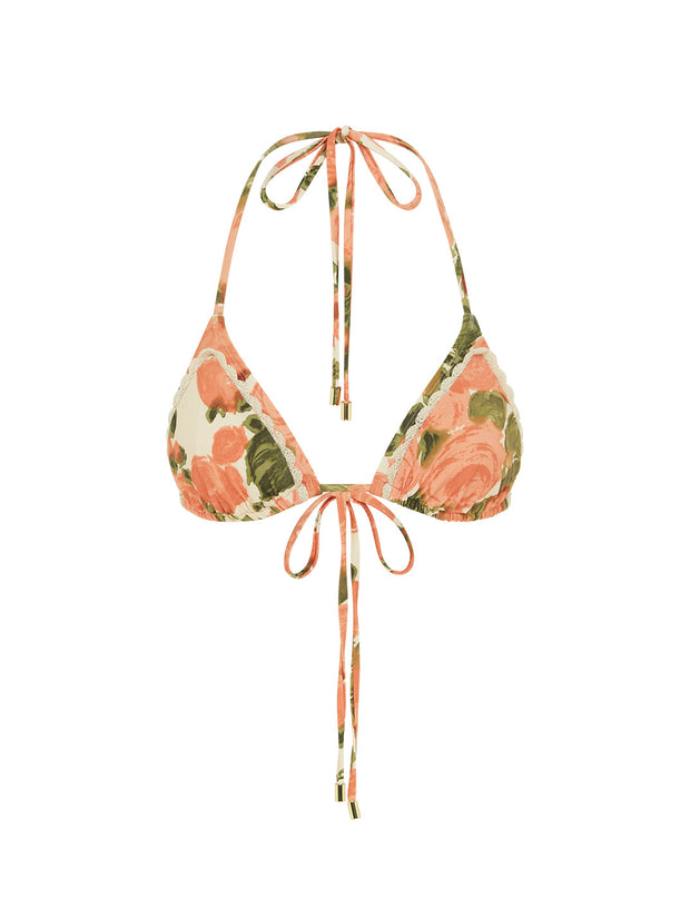 PRE ORDER  Peony Everlasting String Tri Bikini top in Rosette