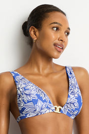 Sea Level Palmera Chain Link Longline Tri top - Blue