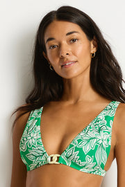 Sea Level Palmera Chain Link Longline Tri top - Green