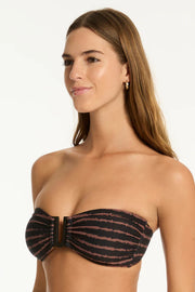 Sea Level Riptide U Bar Bandeau Bikini Top in Black