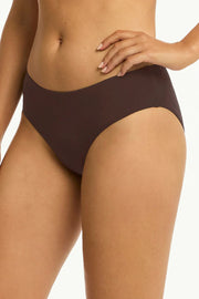 Sea Level Essentials Edit Mid Bikini Pant in Cocoa