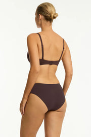 Sea Level Essentials Edit Mid Bikini Pant in Cocoa