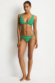 Sea Level Voyage Chain Link Longline Tri top in Kelly Green